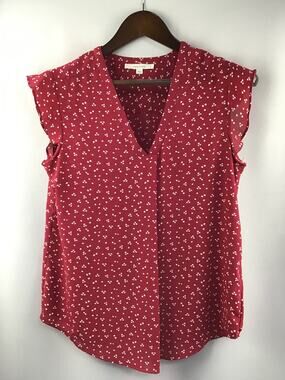 Women’s Fun 2 Fun Red V-Neck Sleeveless Blouse Size S